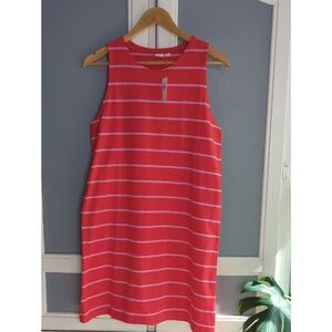 Gap Coral Pink Striped Sleeveless Shift Dress Women's Small NWT Summer Dress